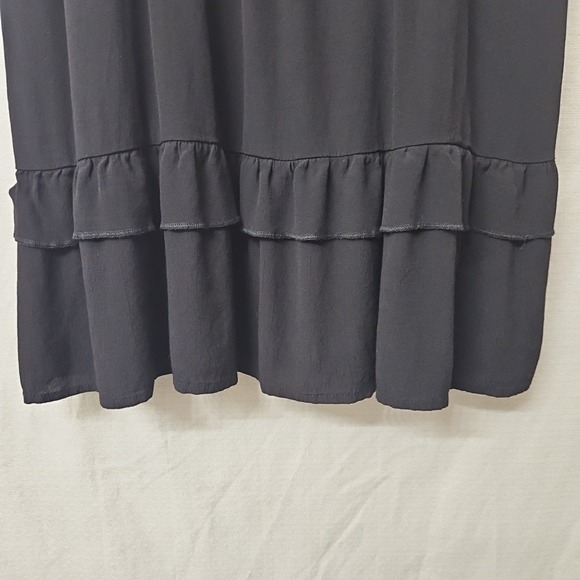 Womens Black Babydoll Mini Dress Ruffle Lace Y2k Style Vacation Cruise Beach - Picture 4 of 5